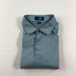 Dunhill Links Polo Shirt Mens Medium Streamsong Resort Golf Blue Striped